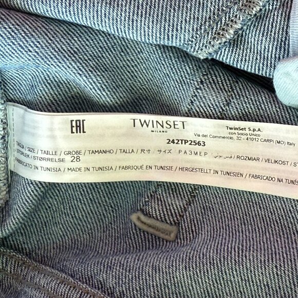 Twinset Wide Leg High Waisted  Designer Italian Made Jeans Size 28 New - Picture 8 of 9